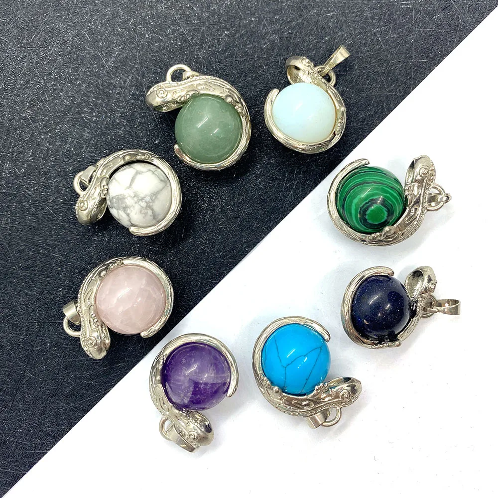 Подвеска из цинкового сплава с натуральным камнем и опалом 21x28 мм - купить по