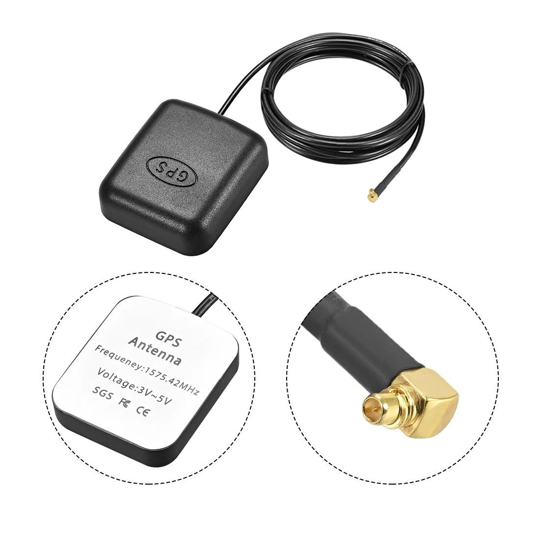 Uxcell 1 шт. GPS Активная Антенна MMCX штекер 34 дБ антенный разъем кабель с магнитным