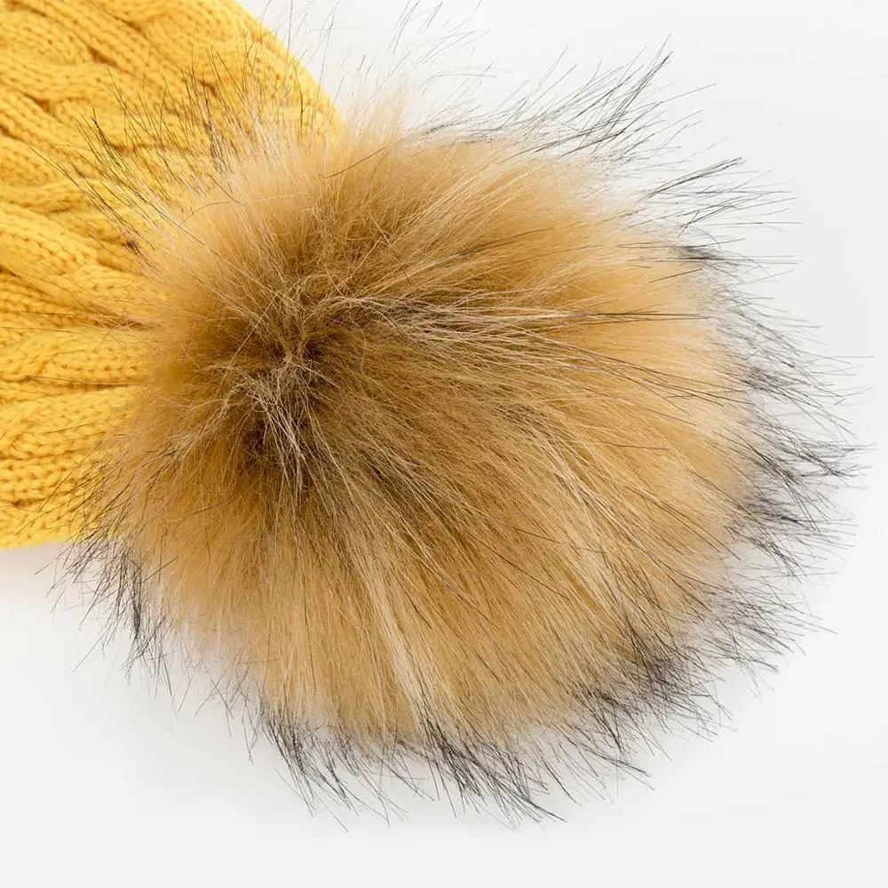 Женская зимняя шапка MLTBB Вязаная Шапка бини с помпоном для дам однотонные зимние