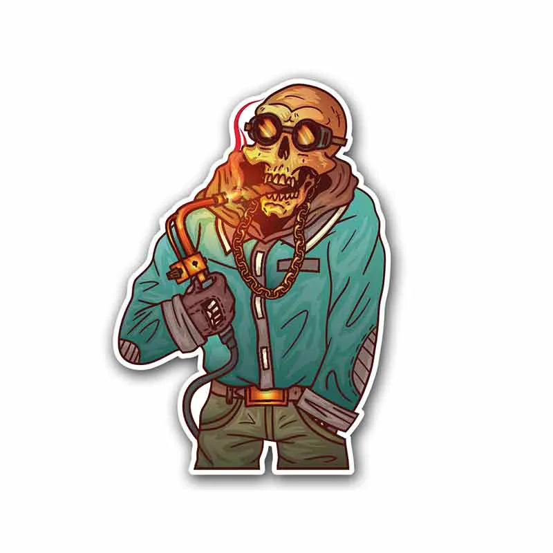 

Welder Skull Car Sticker Vinyl Auto Accessories Car Window Car Styling Decal PVC 13cmx9cm Cover Scratches Waterproof