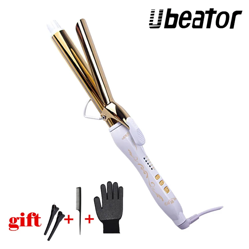 Профессиональные золотые щипцы для завивки волос электрические больше размеров