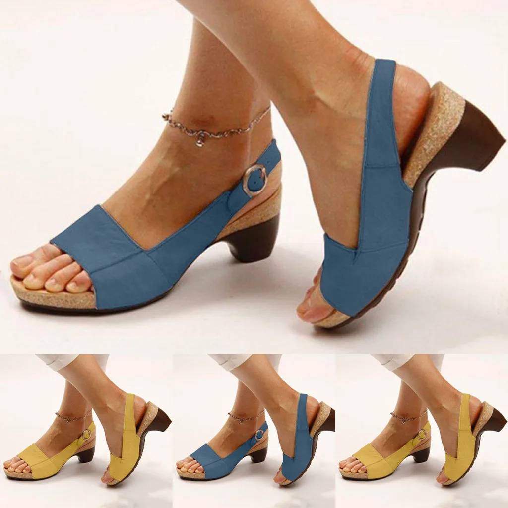 Сандалии женские на платформе и квадратном каблуке элегантные удобные Босоножки