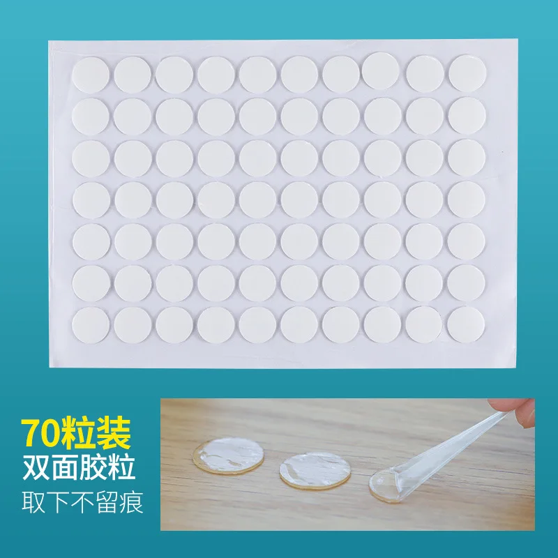 

70 Pieces of Non-marking Adhesive Pellets for Household Use Double-sided Round Removable Glue Dot Decorative Dispensing