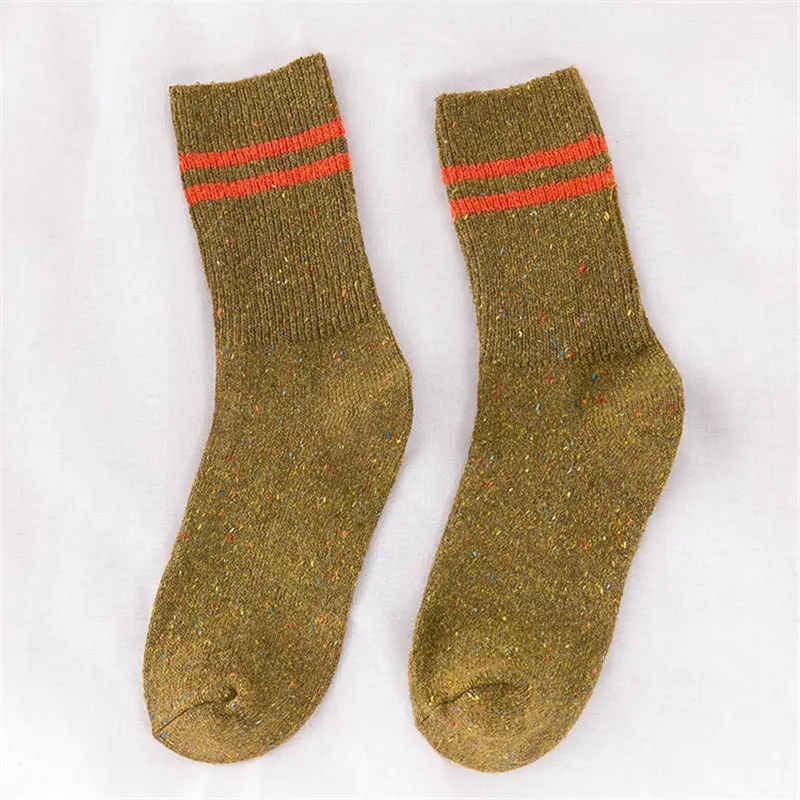 

Stripe Socks Women Casual Point Yarn Cotton Standard Mid Socken Keep Warm Sweat-absorbing Streetwear Socks Wild