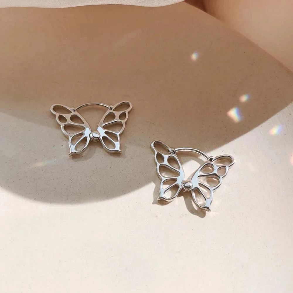 

Stud Earrings New Design Hollow Design Butterfly Earrings for Women Girl Christmas Geometric Fashion Party Jewelry Gift