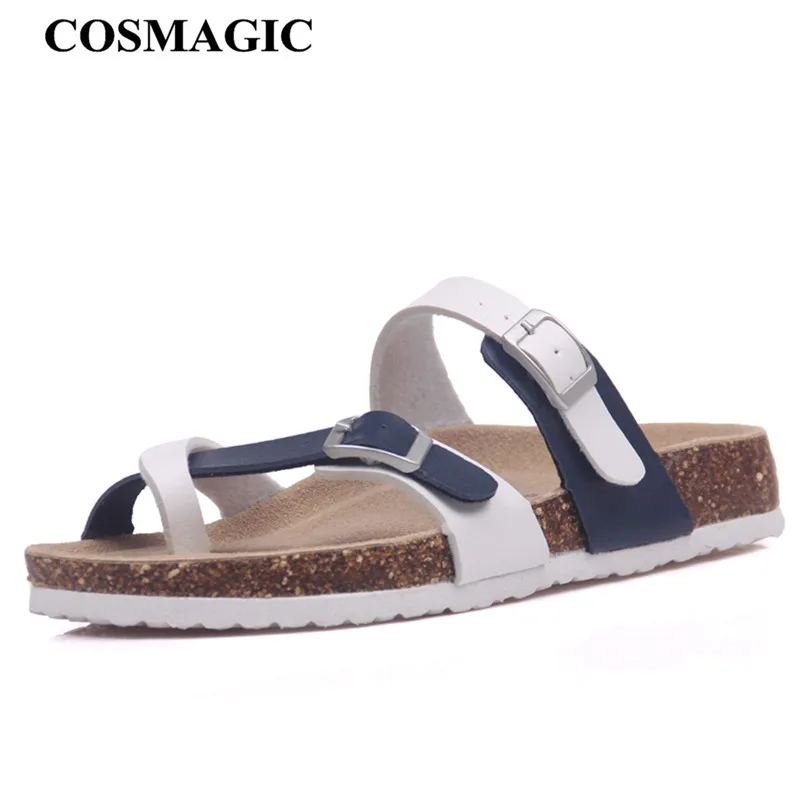 Модные уличные пробковые тапочки COSMAGIC с пряжкой новинка 2021 женские летние