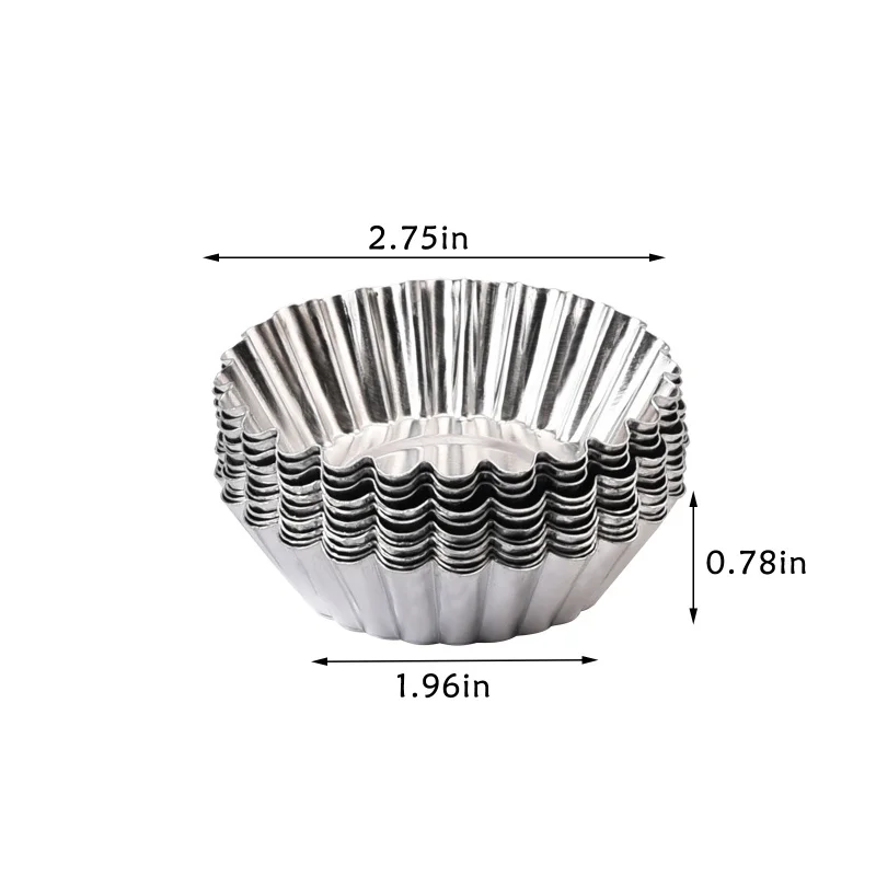 

100 Pcs Egg Tart Mold Cake Aluminium Alloy Tart Mould Baking Tool Cupcake Egg Tart Fruit Tart Mold Kitchen Baking Tool