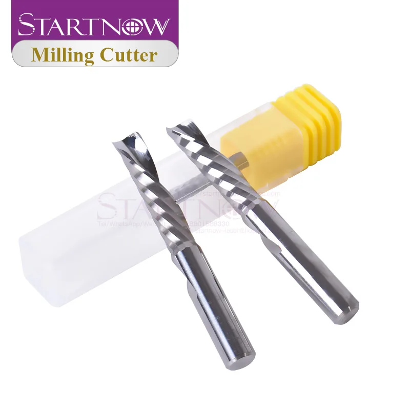 Startnow 5Pcs/lot Down Cut Milling Cutter Single Flute Spiral Bits 3.175/4/6 SHK Tungsten Carbide CNC Tool Router Engraving | Инструменты