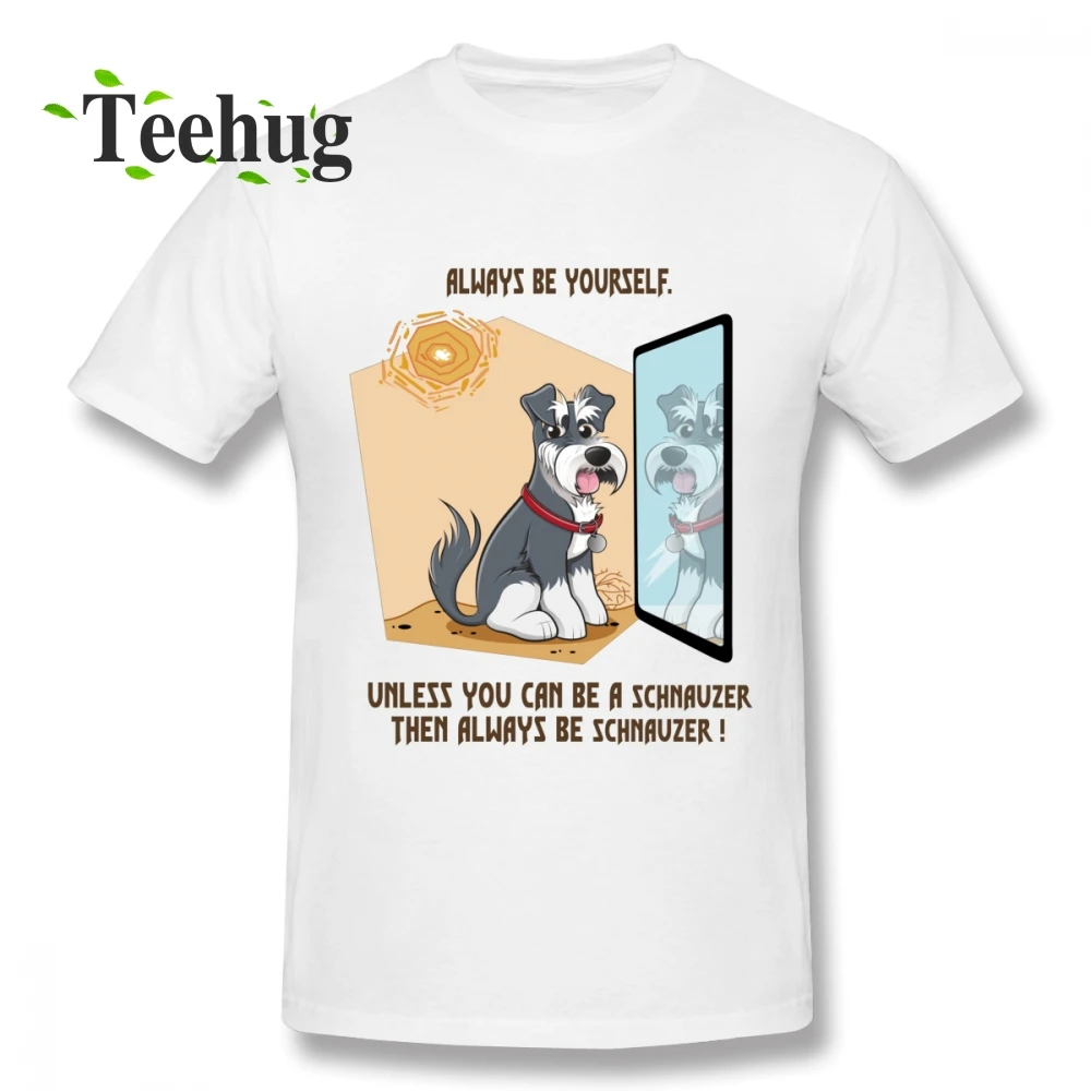 Горячая распродажа человек всегда быть шнауцер собака футболка Homme Новое