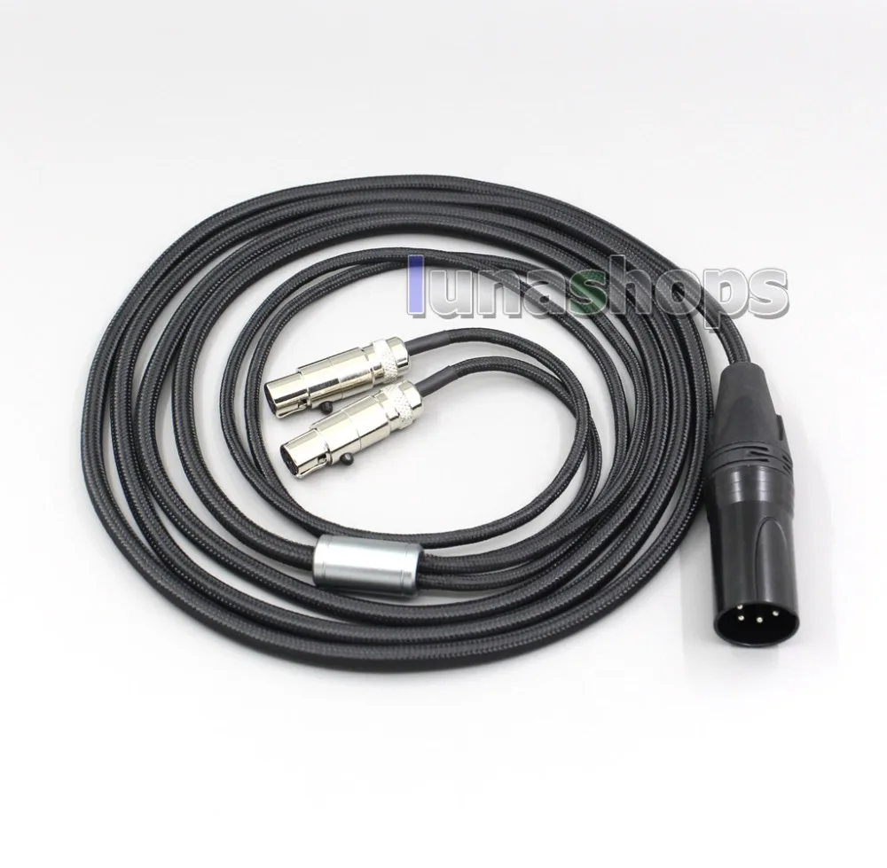 LN006077 XLR сбалансированный тканевый OD 5 мм OCC чистый посеребренный кабель для наушников для Audeze LCD-3 LCD3 LCD-2 LCD2 g