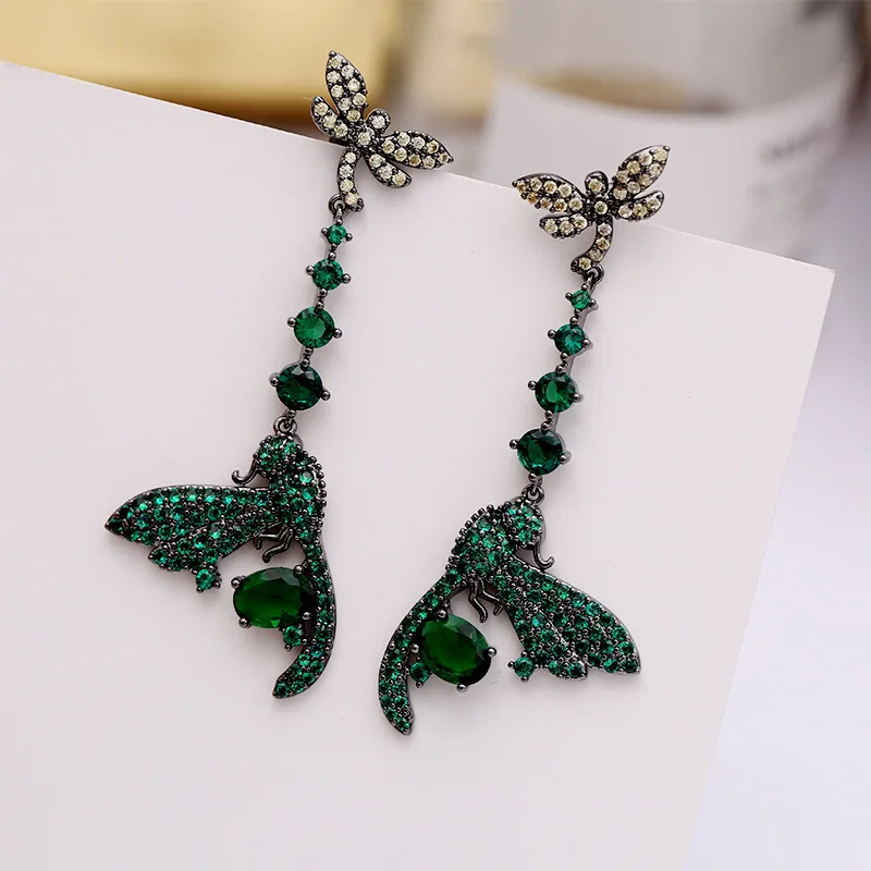 Новые модные ювелирные изделия SWOUR S925 серебряные серьги-подвески с красочными