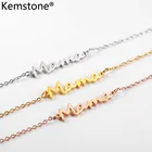 Kemstone простой золотистый выдолбленные английский I Love Mama ожерелье серьги браслет на день матери, ювелирное изделие в подарок для мамы