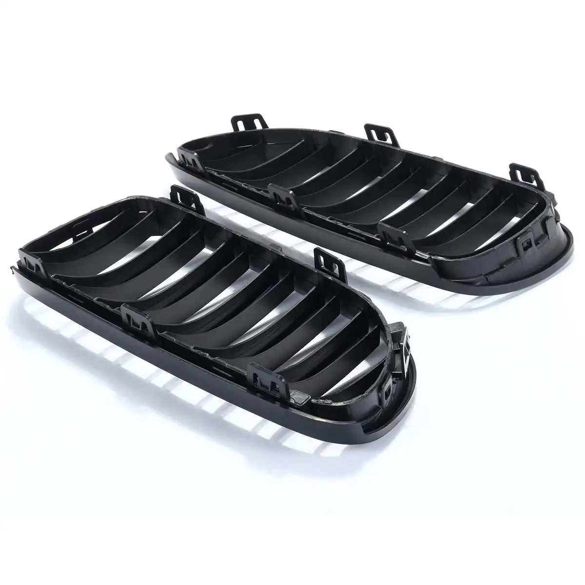 

New Pair Gloss Matte Black Front Kidney Grill Grille Dual Slats Left Right For BMW E92 E93 2010 2011 2012 2013 2014 Car Styling