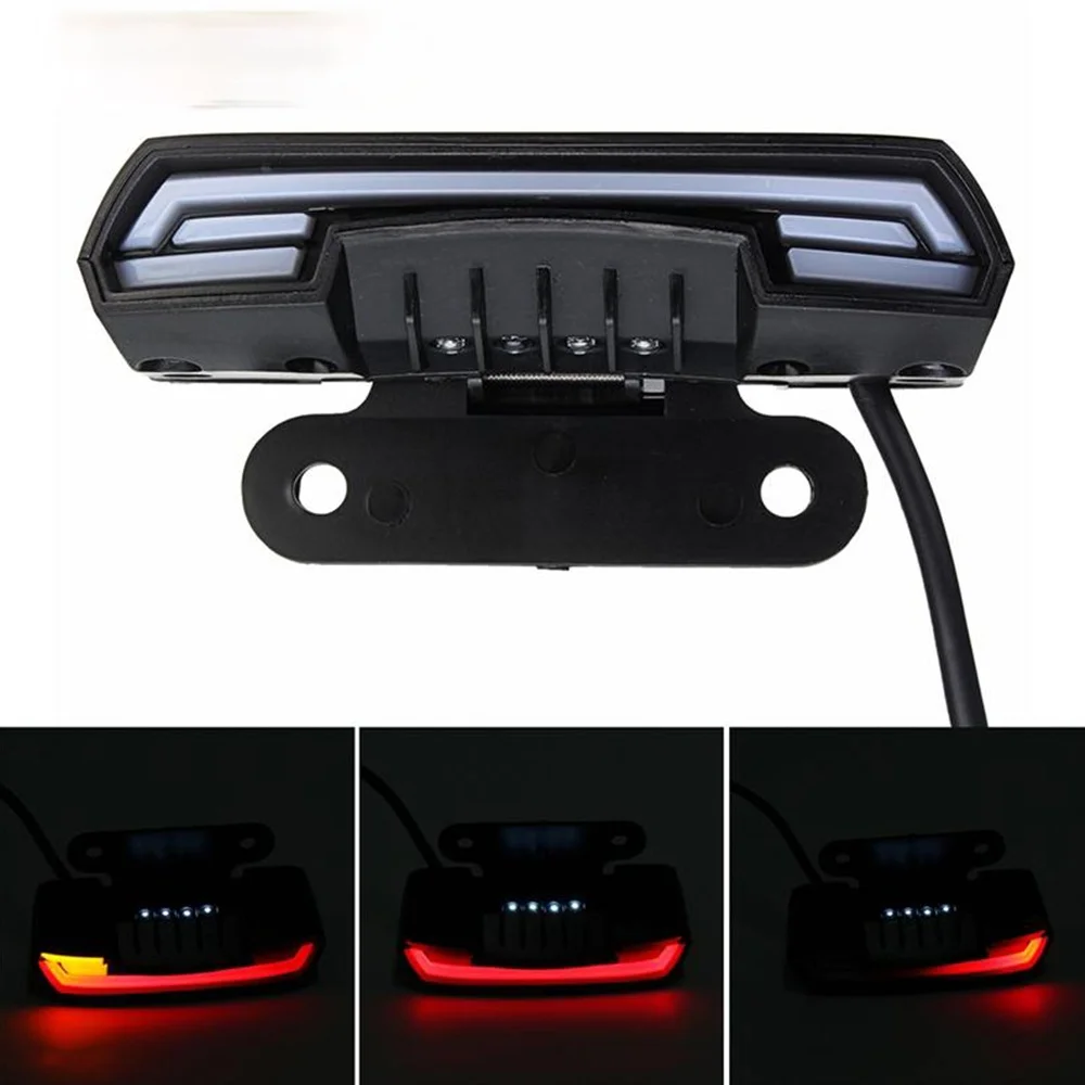 

General Waterproof Motorcycle Scooter License Plate Lights Tail Rear Brake Stop Double Flash Warning Turn Signal Lamps Dynamic