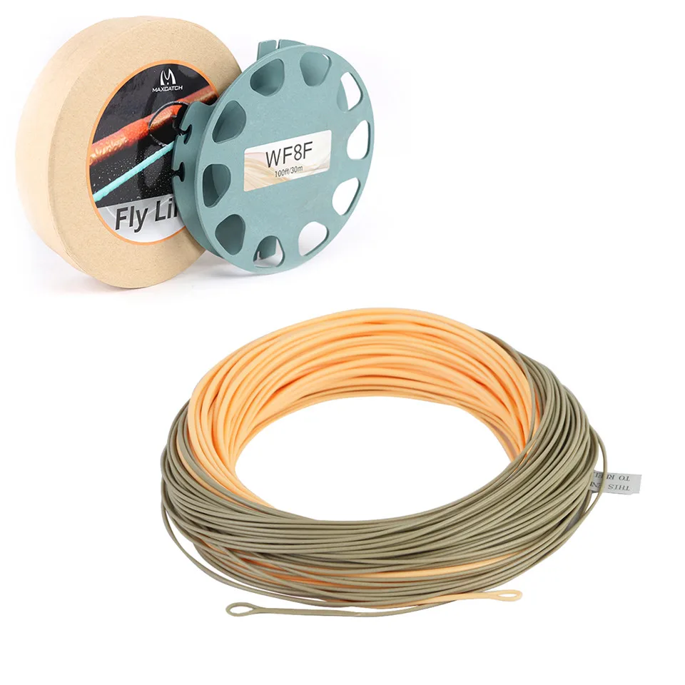 Maximumcatch Одноручная леска Spey Fly Fihsing WF3F-8F 90ft с 2 сварными петлями peach/camo