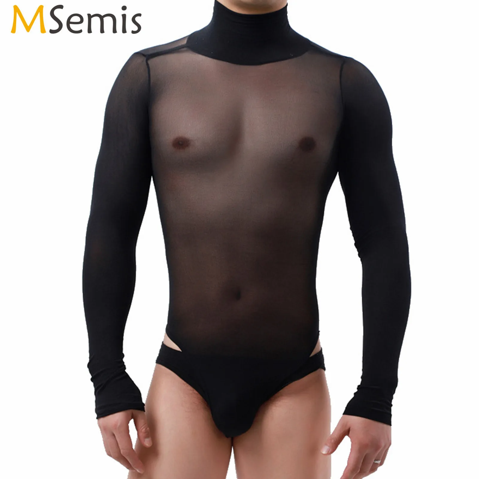 

Sexy Men Sheer Mesh Wrestling Bodysuit Gay Sissy Body Stockings Jumpsuit Men Erotic Lingerie Fetishe Bodysuit Male Sexy Costume