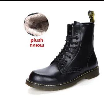 fur plush Стильный Для мужчин Для женщин удобные кожаные кроссовки водонепроницаемые туристические ботинки человек Пеший туризм; нескользящая обувь для улицы; ботильоны в байкерском стиле; сапоги - Цвет: fur plush