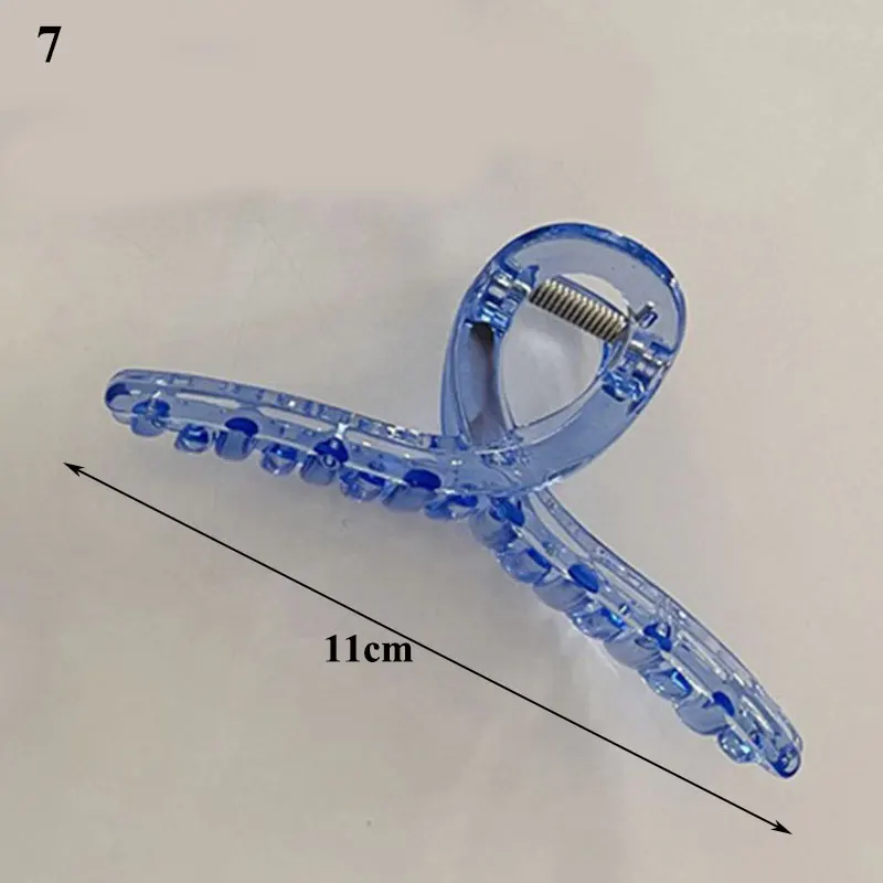 

Korean Blue Shark Clip Temperament Sweet Hair Claw Transparent Geometric Hair Claw Female Claw Crab Shark Clip Hair Accessories