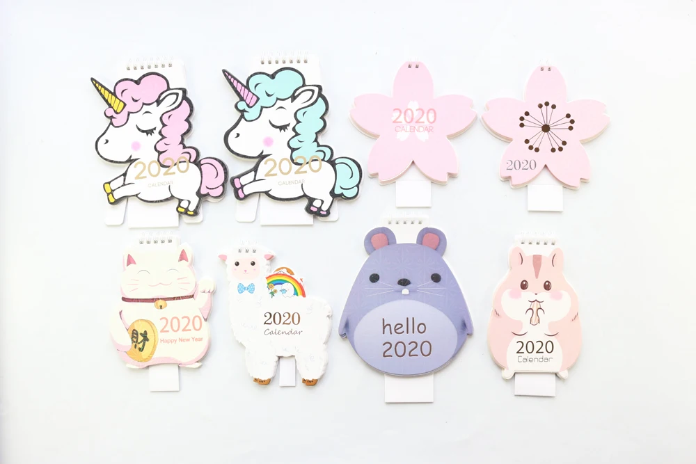 Domikee милый Настольный календарь на год kawaii в форме единорога, школьный настольный календарь, планировщик, канцелярские принадлежности