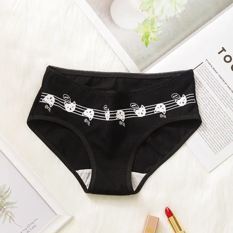 

Cotton Crotch Antibacterial Plus Size Underwear Ladies Mid-Waist Breathable Student Underwear Girls Japanese Briefs