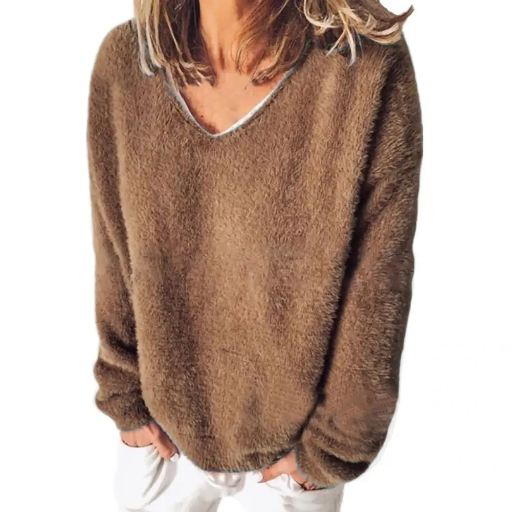 

Stylish Women Sweatshirt Solid Color Fashion Long Sleeve Lady Plush Sweatshirt Plush Sweatshirt Lady Sweatshirt