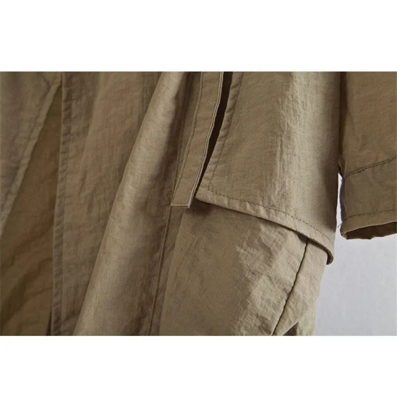 

WSYORE Large Size Lady's Trench Coat Spring and Autumn Women Fat MM Loose Long Sleeve Mid-long Trench Coats Female NS532