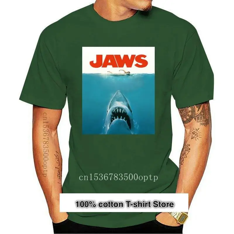 

Jaws-Camiseta blanca personalizada para hombres y mujeres, camiseta con diseño de moda artesanal, nueva, 2021