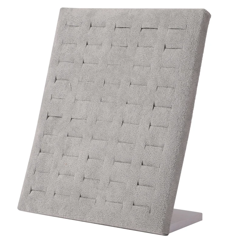 

50 Slots L Type Flannel Wall Jewelry Display Earrings Rack & ​1 Pcs Marble Ceramic Ring Necklace Display Storage Box