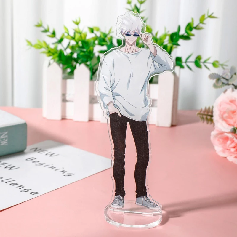 

Anime Jujutsu Kaisen Figures Leisure Style Itadori Yuji Gojou Satoru Figures Acrylic Model Fans Collections Deor Ornaments 15cm