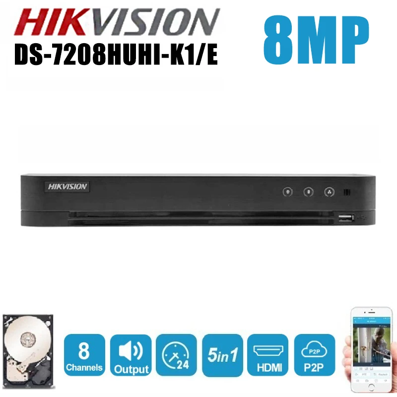 Камера видеонаблюдения Hikvision гибридная камера безопасности 8 каналов 4K 5