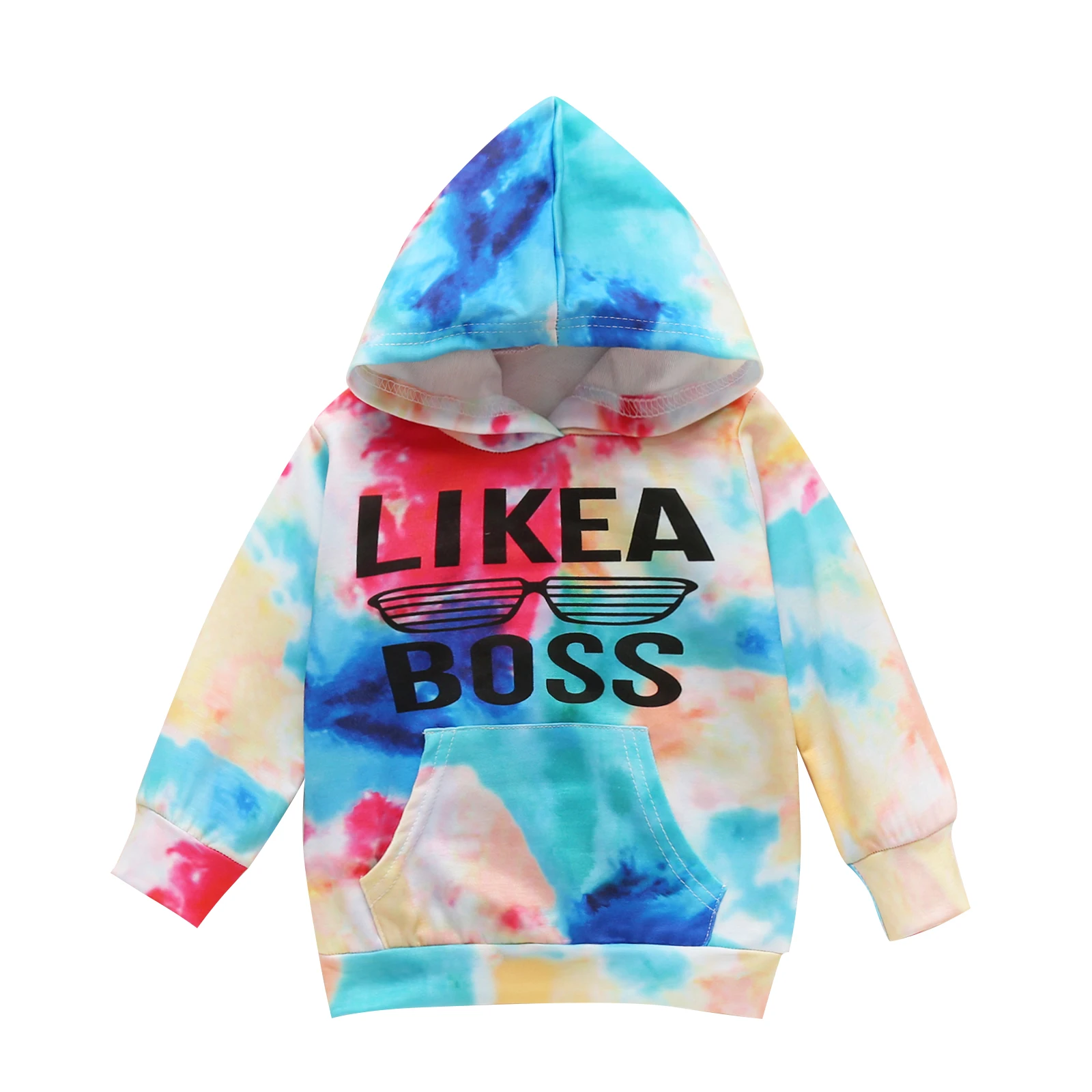 Boys' Hoodie, Kid's Letter Printed Long Sleeve Pullover Tie Dyed Sweater for Children