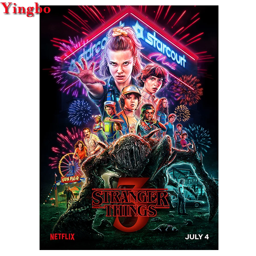 Diy 5d алмазная картина Stranger Things постер Сезон 3 вышивка Алмазная мозаика полная