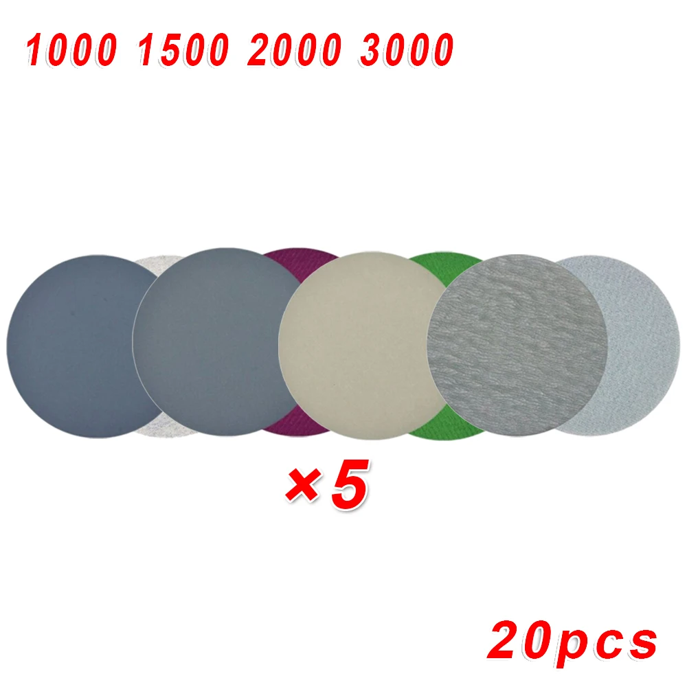 

1000/1500/2000/3000 Grit Wet / Dry Sanding Disc Hook & Loop Sandpaper Sander Pad