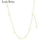 Роскошные Подвески в виде Золотого сердца, ожерелья, подарок для влюбленных, нержавеющая сталь 45 см + 5 см, длинные цепочки, ожерелье, аксессуары для свадьбы