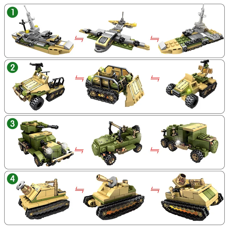 1061PCS WW2 Empires of Steel Technic блоки армейские строительные для грузовиков Военный танк