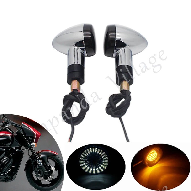 Хромированный Янтарный мотоцикл передний указатель поворота мигающий для Suzuki
