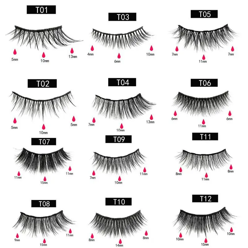 

10pairs Magnetic Eyelashes Set Waterproof Magnet Natural Natural Handmade Lashes Lasting Eyelashes Magnetic Artificial Long B7U3
