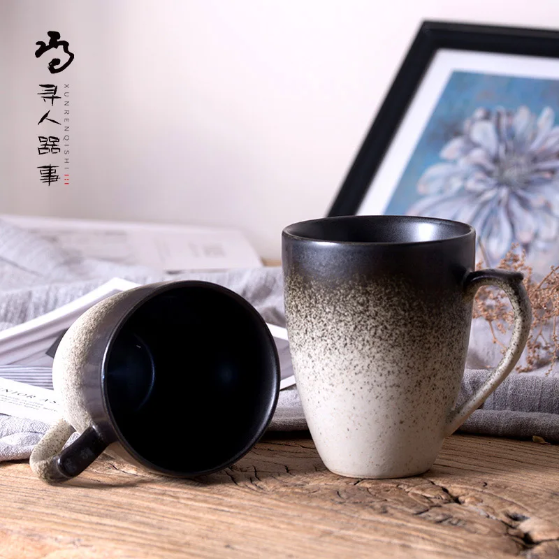 

Japanese Style Coffee Mug Crockery Retro Travel Office Space Coffee Mug Handgrip Gifts Kubek Do Kawy Desktop Decoration EB50MK
