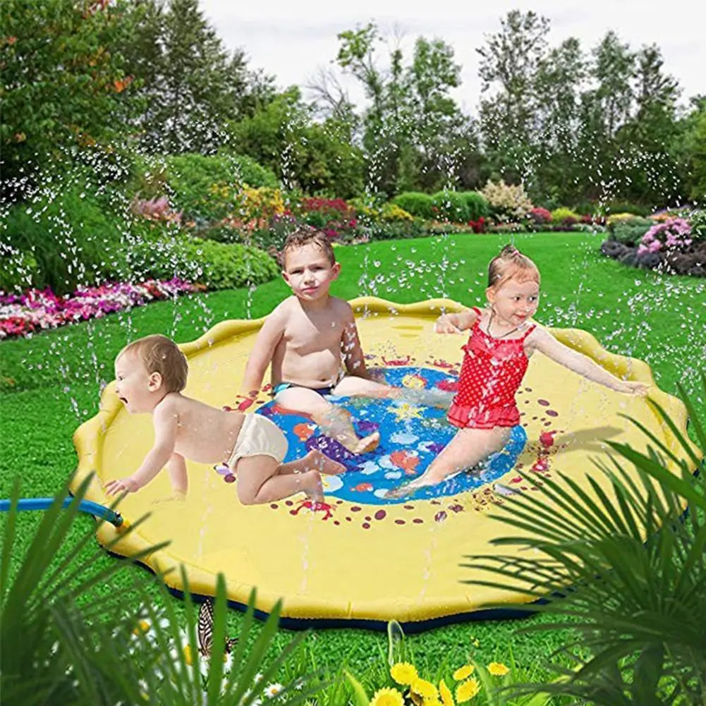 67 дюймовый круглый мультяшный надувной коврик для распыления воды