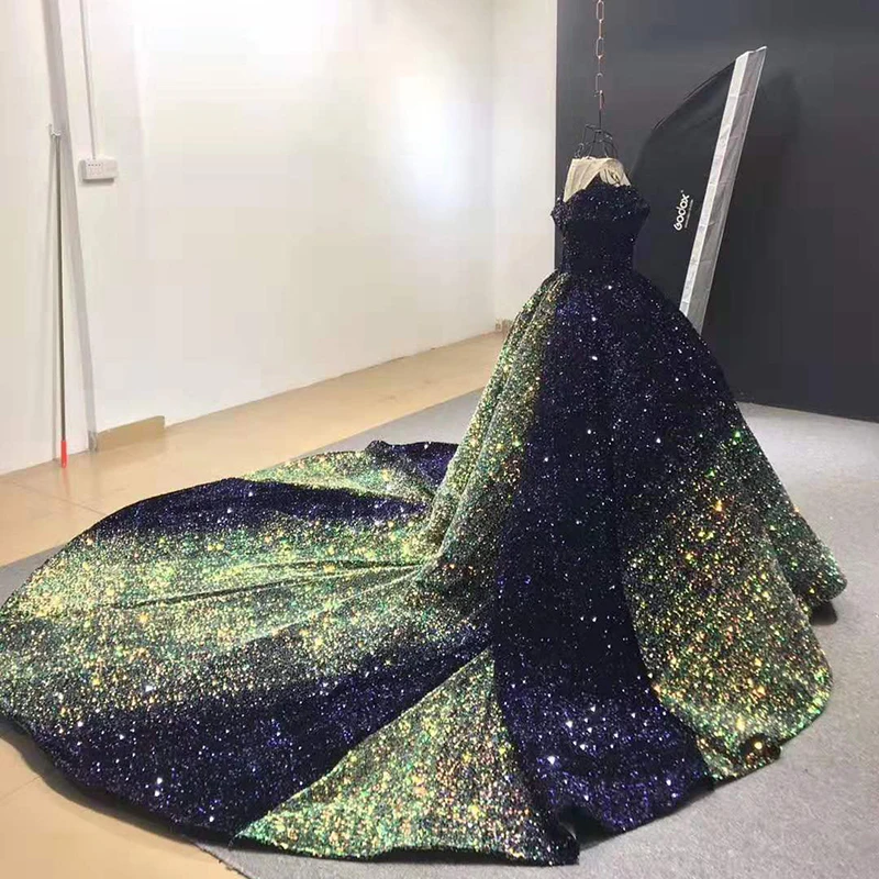 J66991 Jancember Formal Long Sequined Evening Gown 2020 With Short Sleeves Sweetheart Off The Shoulder