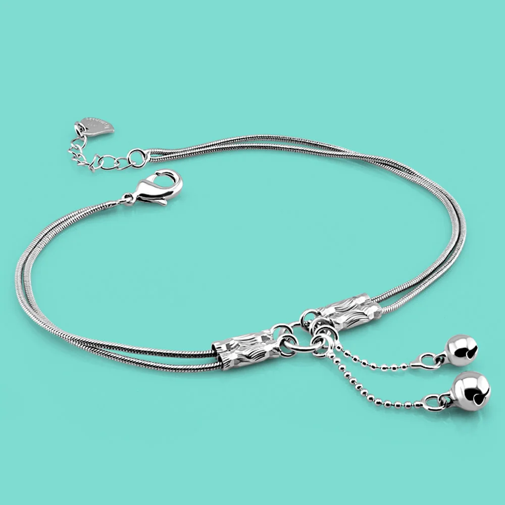 Женский браслет на лодыжку из серебра 925 пробы|Анклеты| |