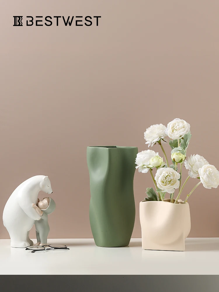

Ручная Цветочная ваза, креативные скандинавские художественные вазы, простой Настольный контейнер для растений, ваза для гостиной, декорат...