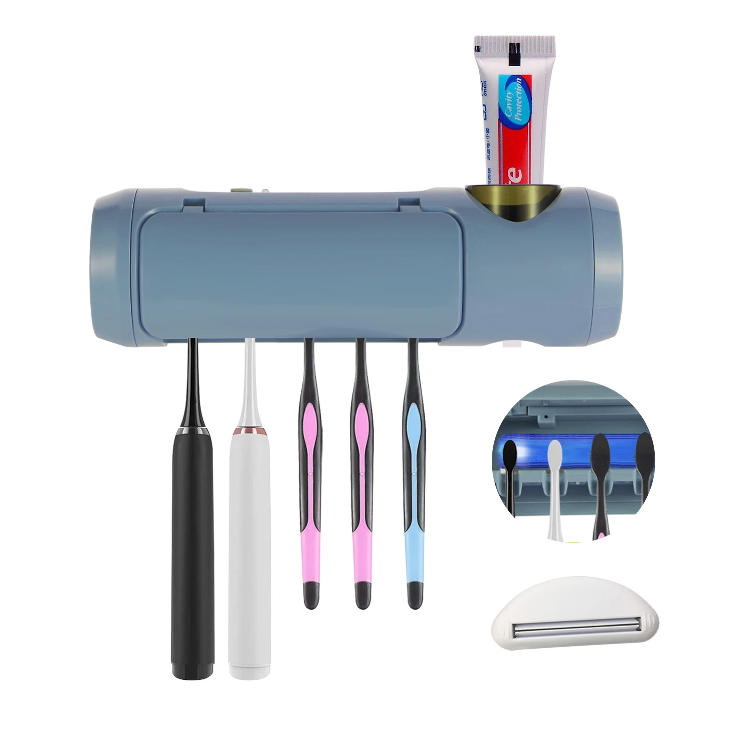 

Sarmocare B100 Wall Mounted Rechargeable Sonic Toothbrush Holder UV Toothbrush Sanitizer Auto-timer 8 minutes Dental Oral Care