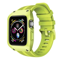 one piece strap case for apple watch silicone band for iwatch 4 5 6 44mm 40mm 42mm 38mm wristband watchband bracelet accessories