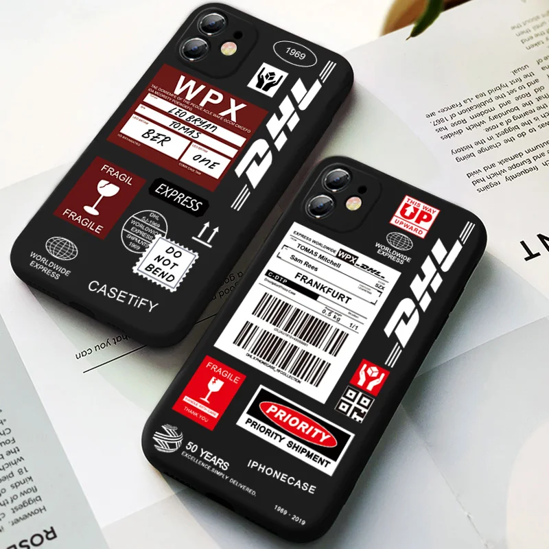 Горячая Распродажа DHL Express 50th юбилей Edition черный матовый чехол для iPhone 12 11 Pro xr xs max 6