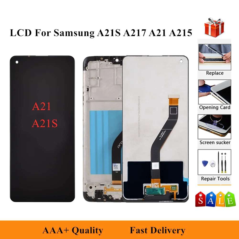 

ЖК-дисплей для Samsung Galaxy A21s 2020 A217/A21 2020 A215 сенсорный экран дигитайзер Замена с рамкой