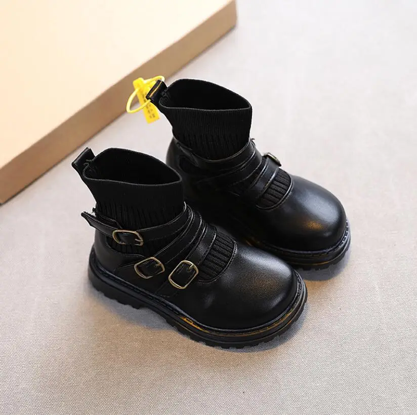 

Children's Shoes 2021 Autumn New boys girls Microfiber leather Martin boots Anti-kick Soft bottom Wearable boots size 26 to 35