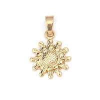 1 piece 304 stainless steel pendants sunflower gold color silde pendants for neck jewelry neckalce making findings 32mmx 20mm
