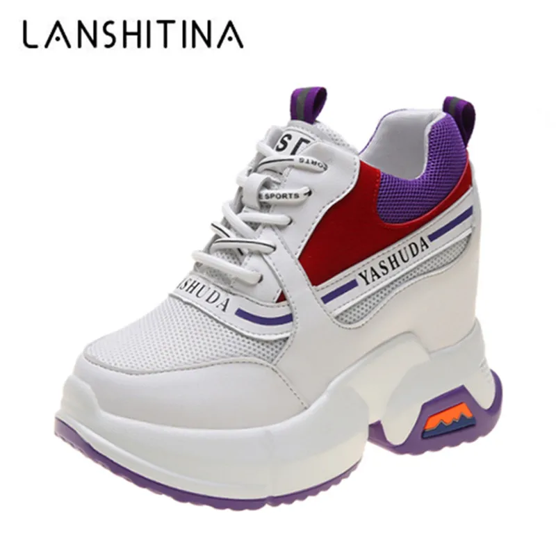 Женские кроссовки на толстой подошве повседневная обувь из дышащего сетчатого