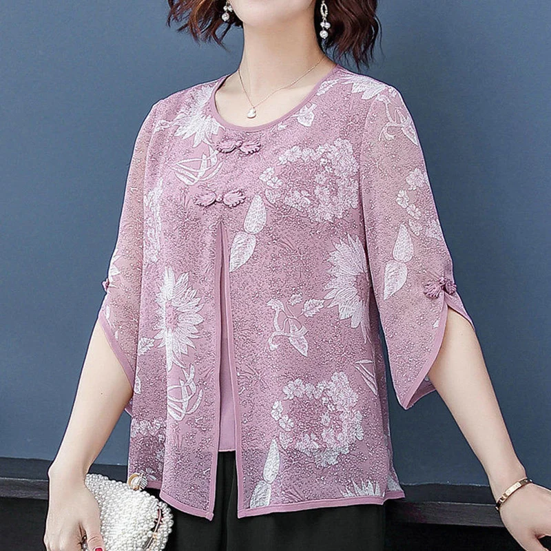 

Women Spring Summer Style Chiffon Blouses Shirts Lady Casual Half Sleeve O-Neck Chiffon Blusas Tops ZZ0850